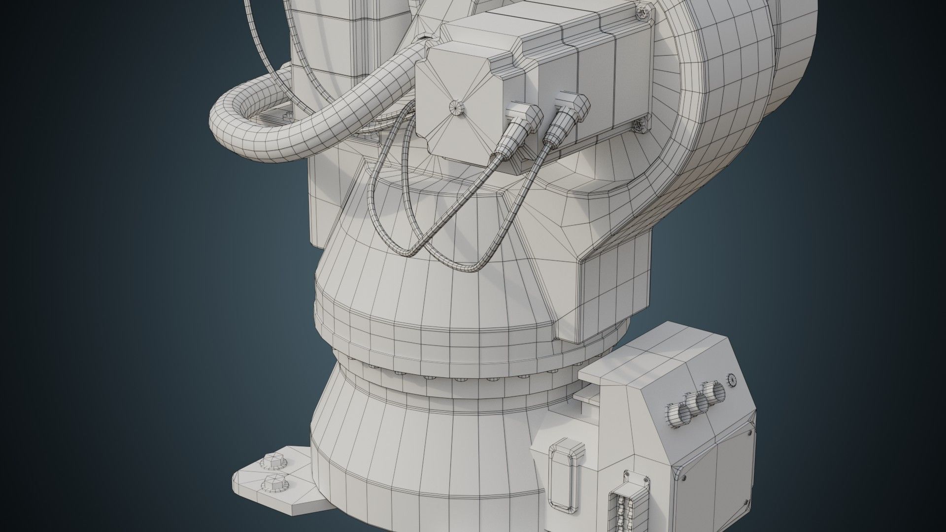 Industrial Robot 4 Basic Low-poly 3D model_8