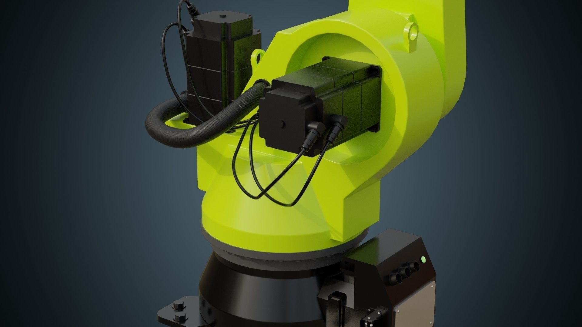Industrial Robot 4 Basic Low-poly 3D model_5