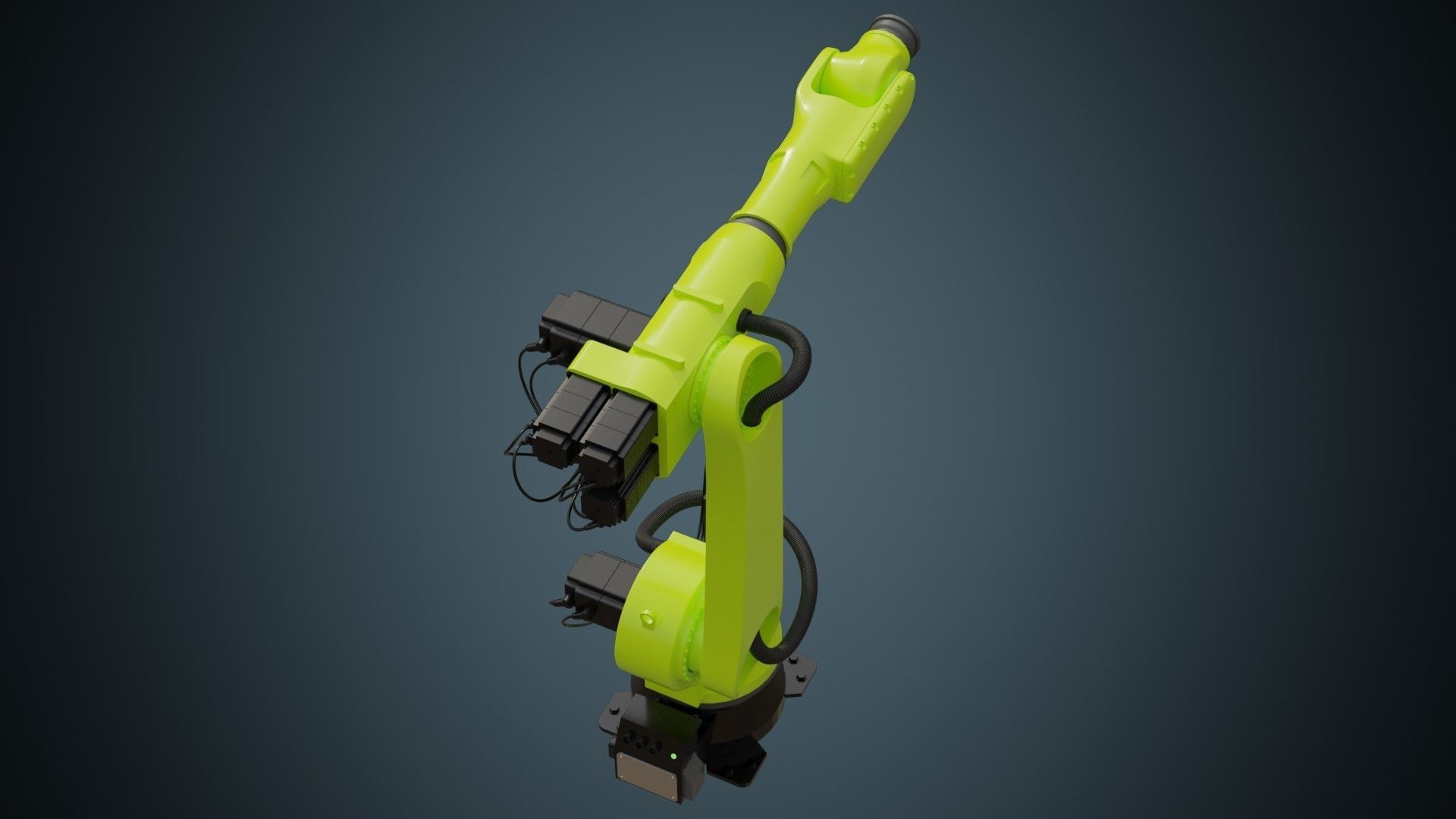 Industrial Robot 4 Basic Low-poly 3D model_2