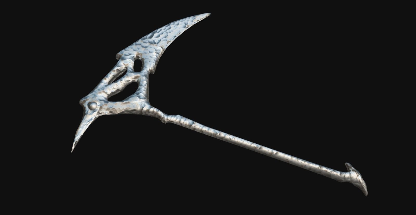 Demonic Scythe - Game Ready Low-poly 3D model_4