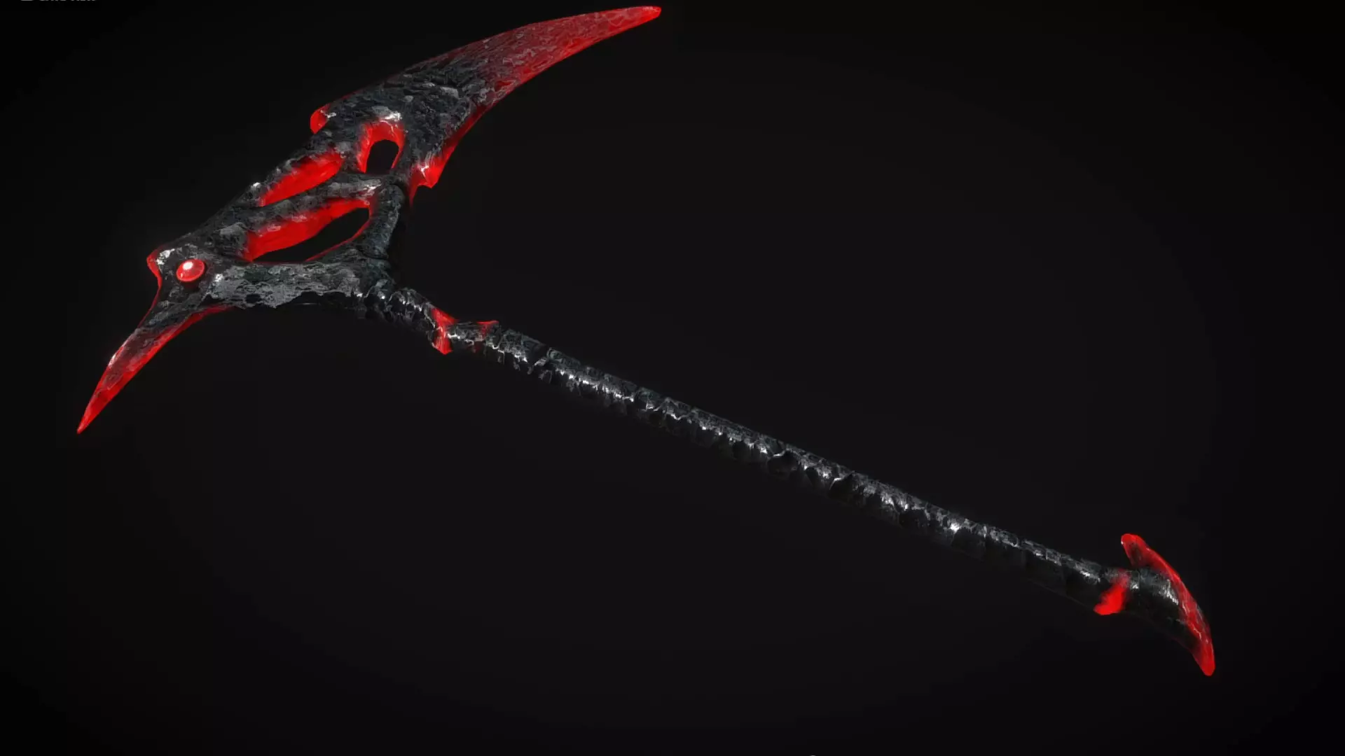 Demonic Scythe - Game Ready Low-poly 3D model_0