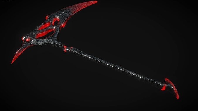 Demonic Scythe - Game Ready Low-poly 3D model