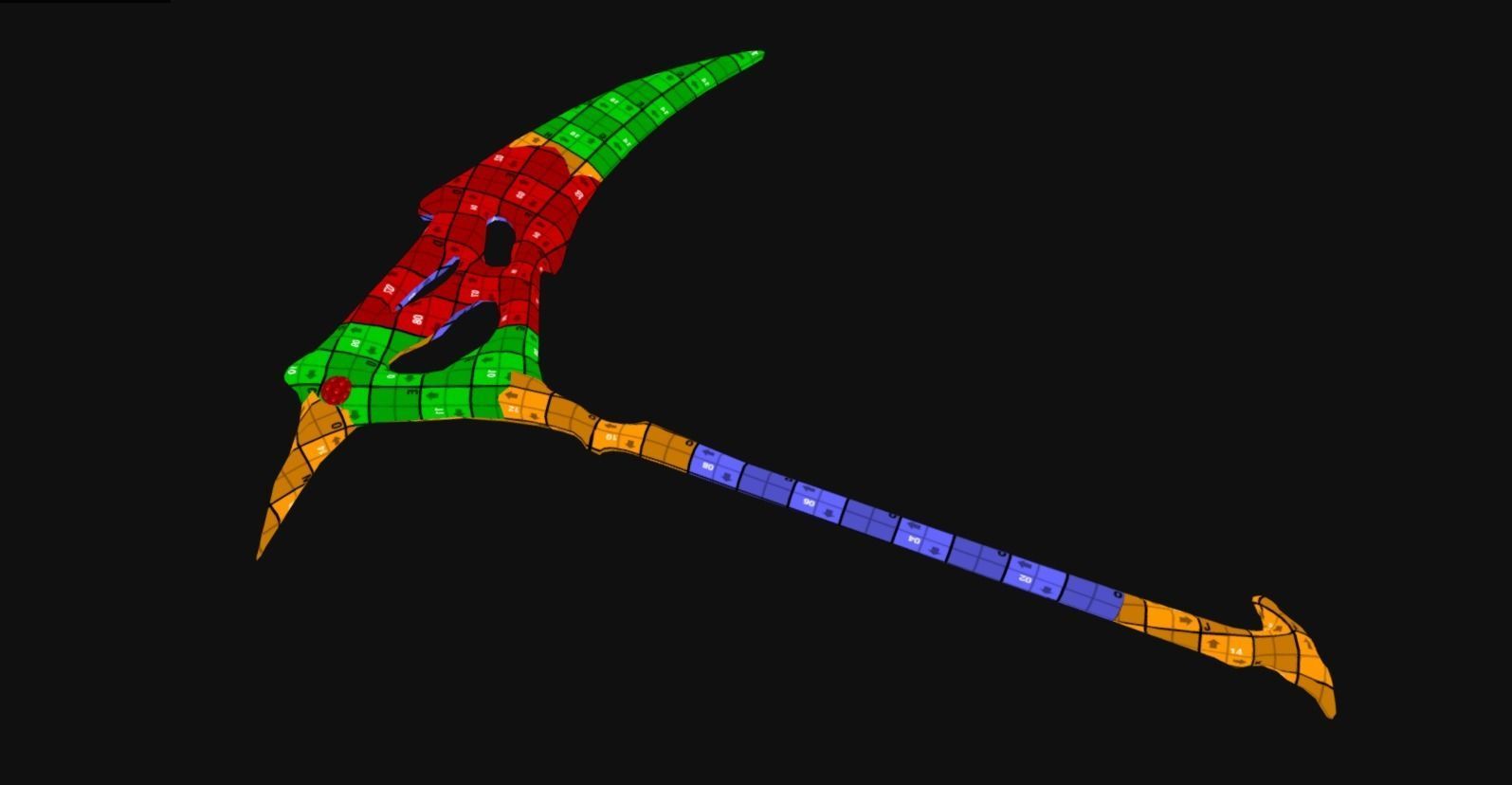 Demonic Scythe - Game Ready Low-poly 3D model_5