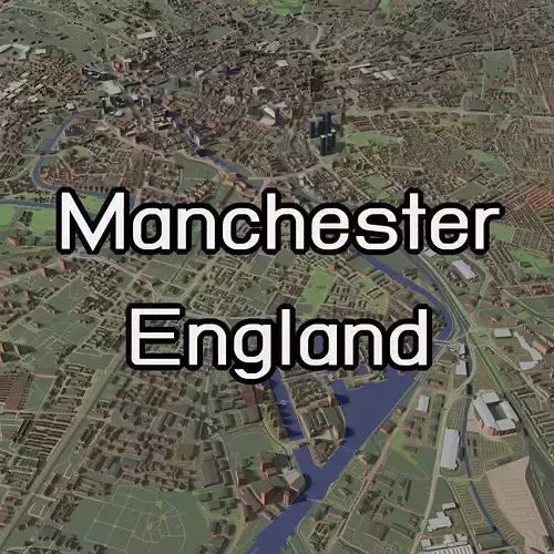 Manchester England - city and urban 3D model
