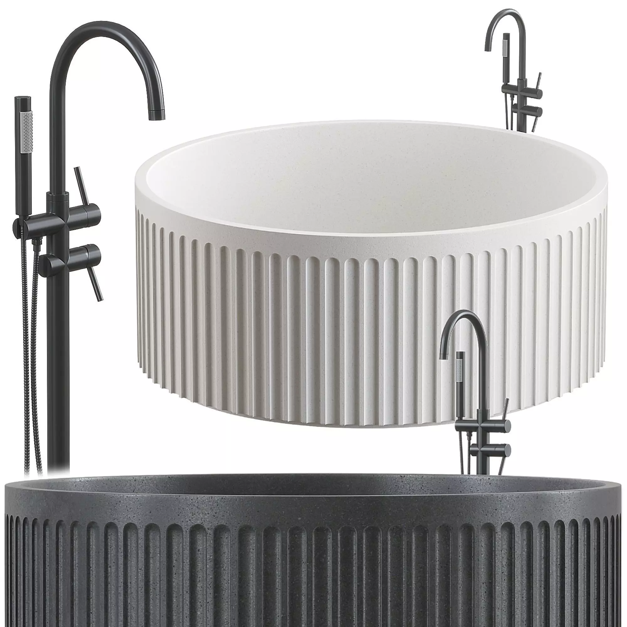 Doric 1350 Round Freestanding Bath 3D model