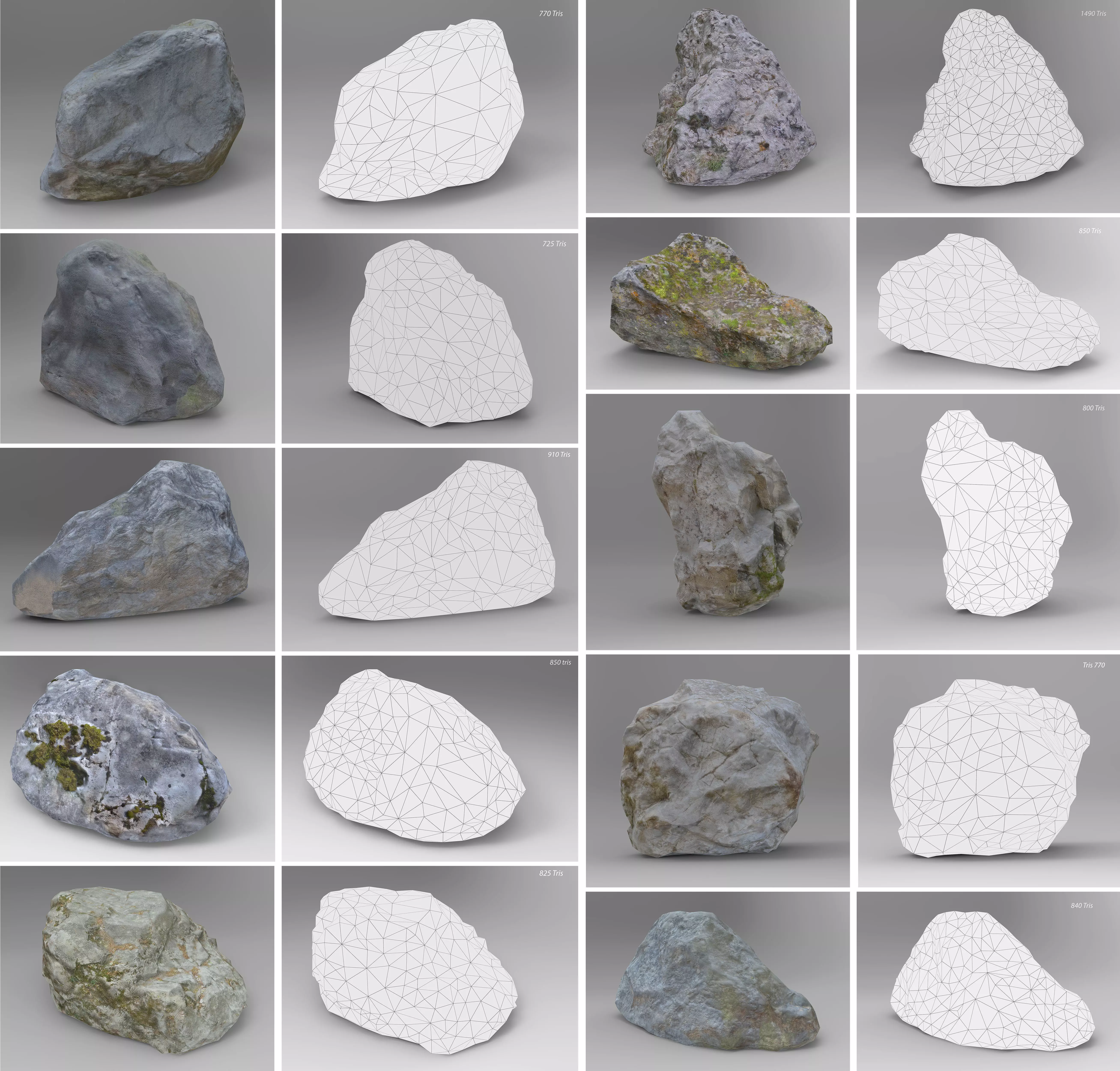 Mountain Rocks Low-poly 3D model