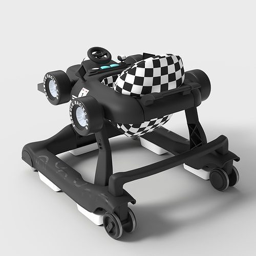FOLDABLE BABY PUSH WALKER 3D model 5