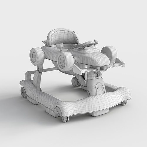 FOLDABLE BABY PUSH WALKER 3D model 7