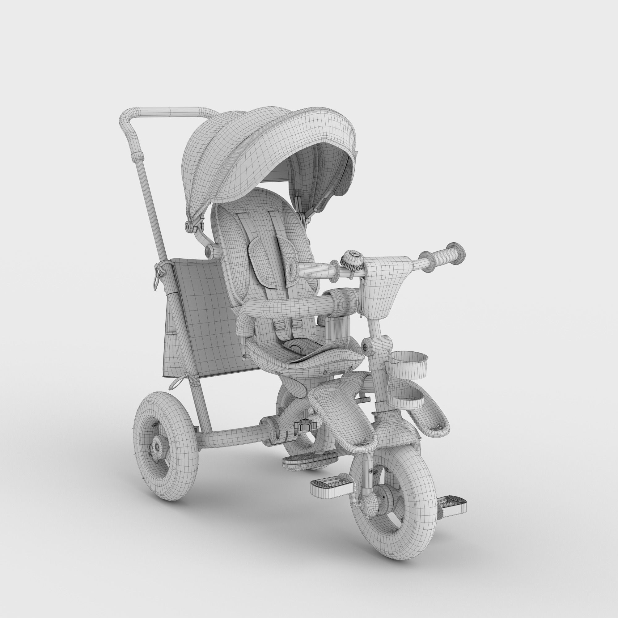 FOLDING BABY TRICYCLE 3D model_6