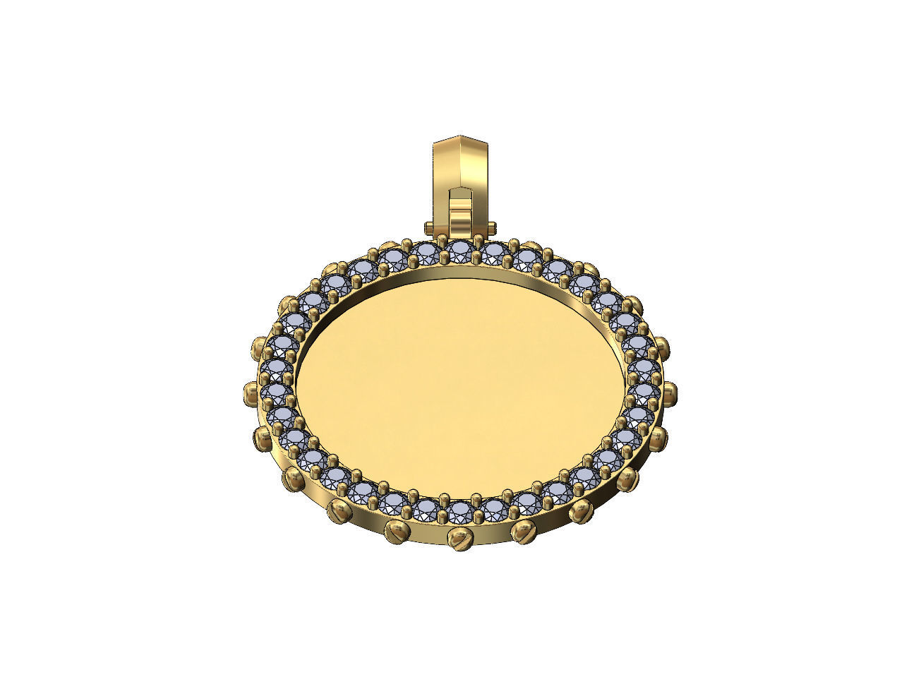 Screw memory diamond pendant with bail 3D print model_2