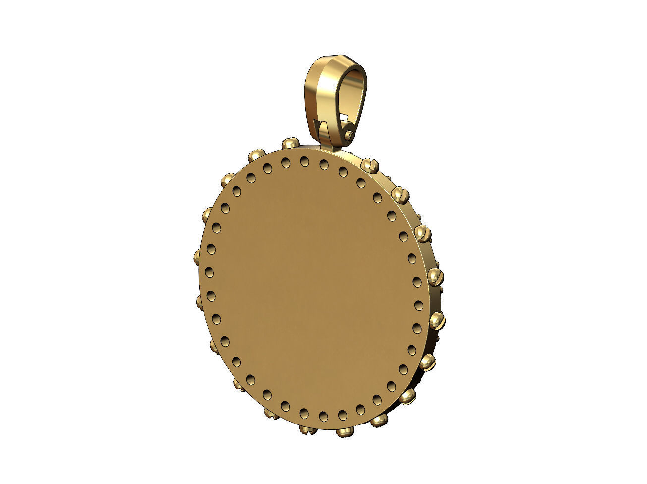 Screw memory diamond pendant with bail 3D print model_3