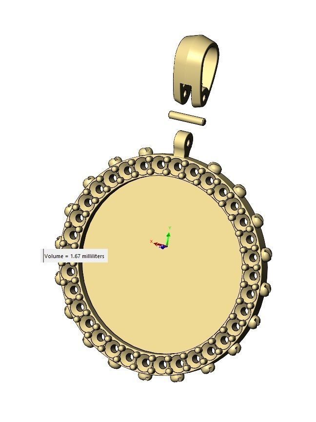 Screw memory diamond pendant with bail 3D print model_11