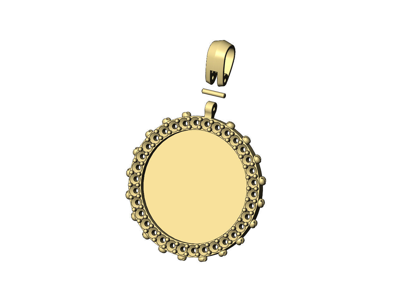 Screw memory diamond pendant with bail 3D print model_5