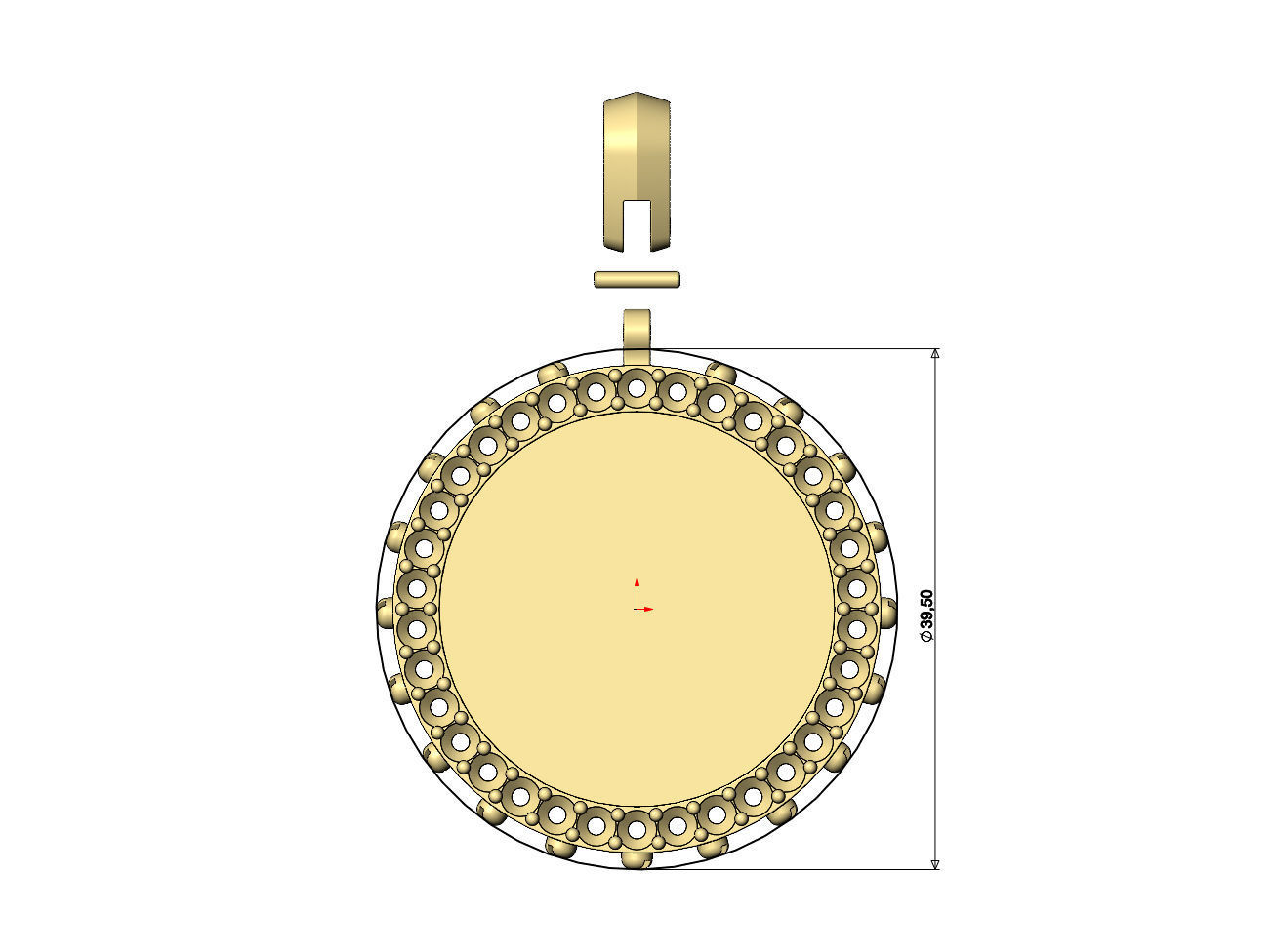 Screw memory diamond pendant with bail 3D print model_6