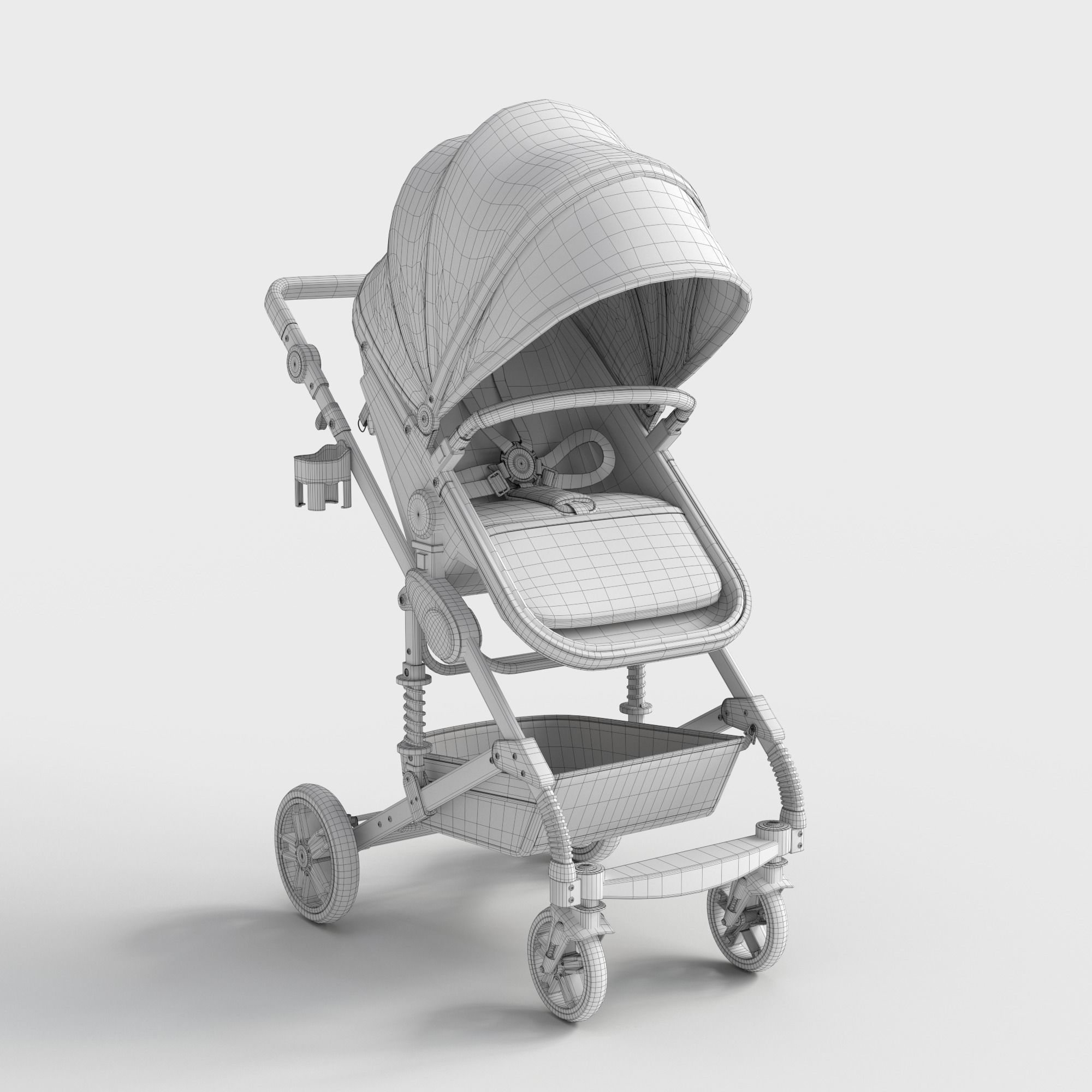 FOLDABLE PRAM STROLLER  3D model_6