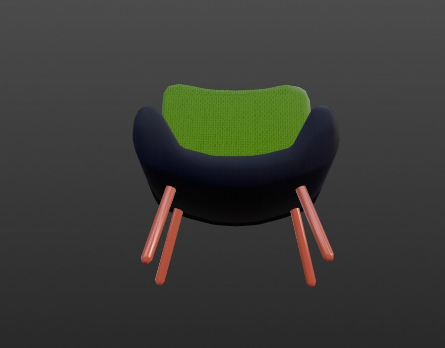 Modern Chair Low-poly 3D model_4
