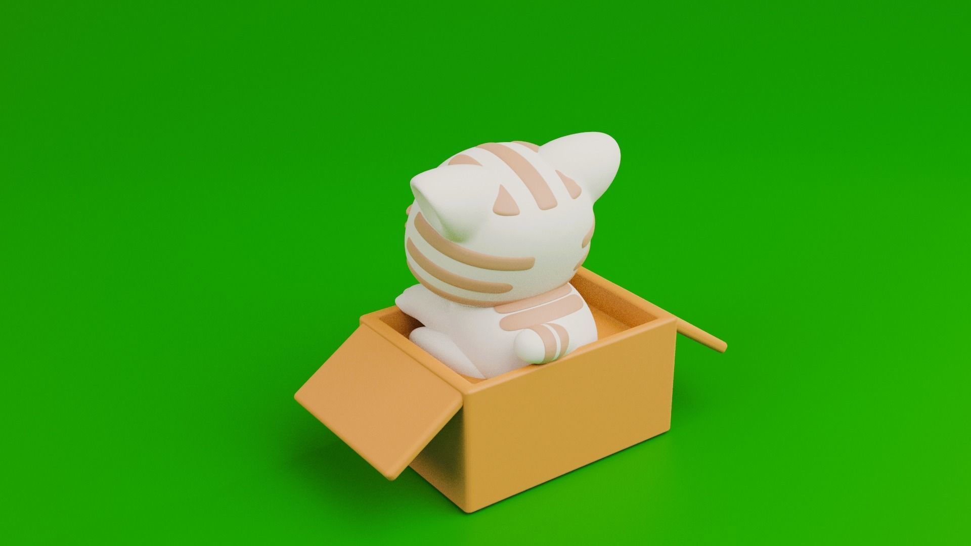 Cute cat in a box 3D print model_10