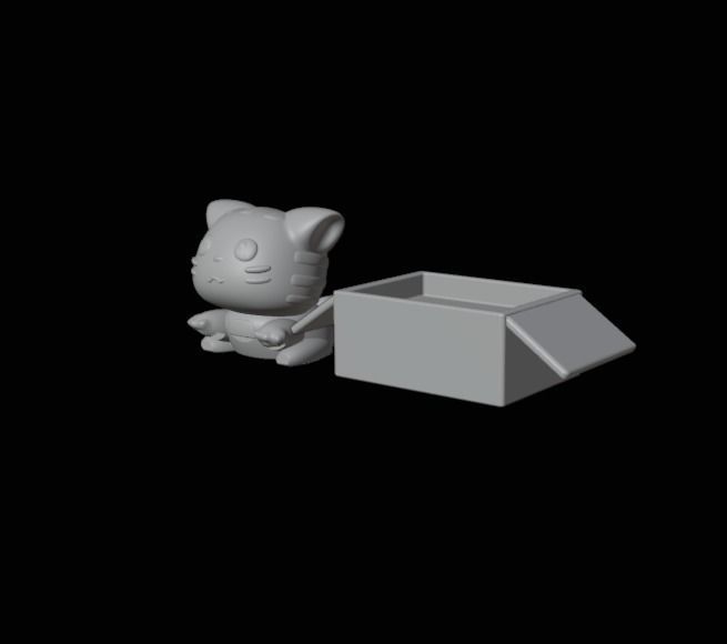 Cute cat in a box 3D print model_13