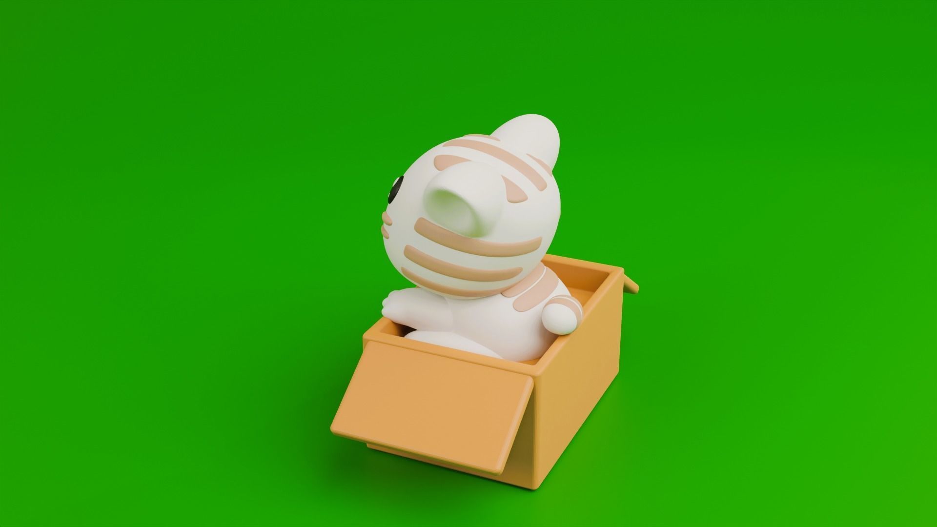 Cute cat in a box 3D print model_11