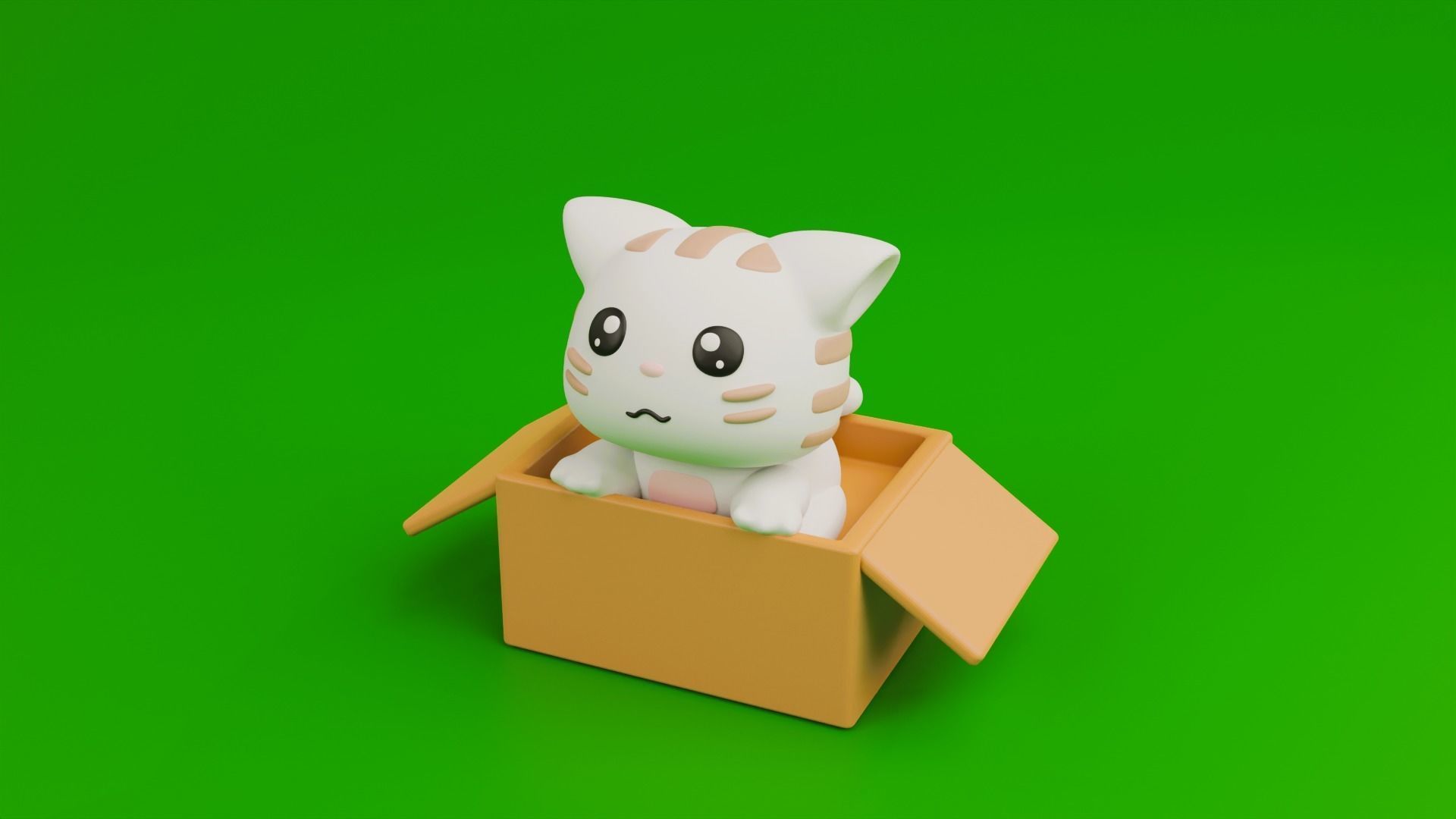 Cute cat in a box 3D print model_6