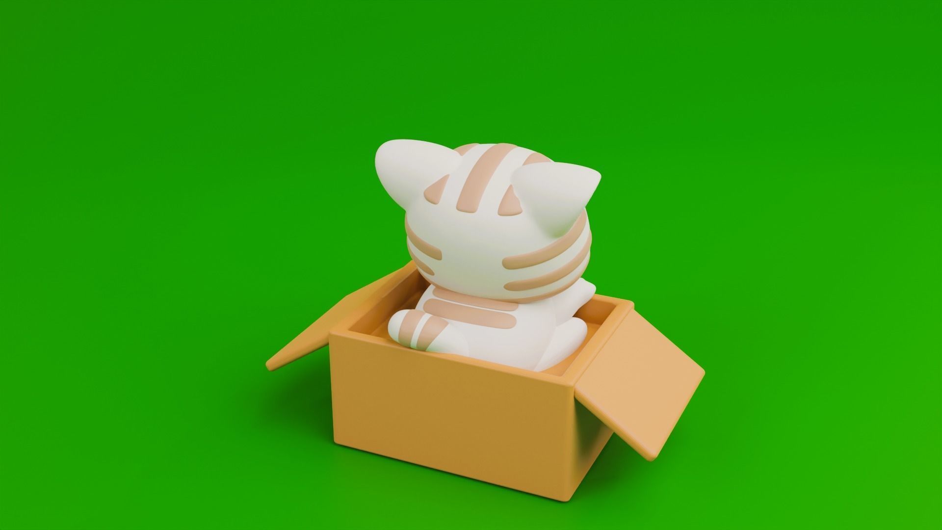 Cute cat in a box 3D print model_8