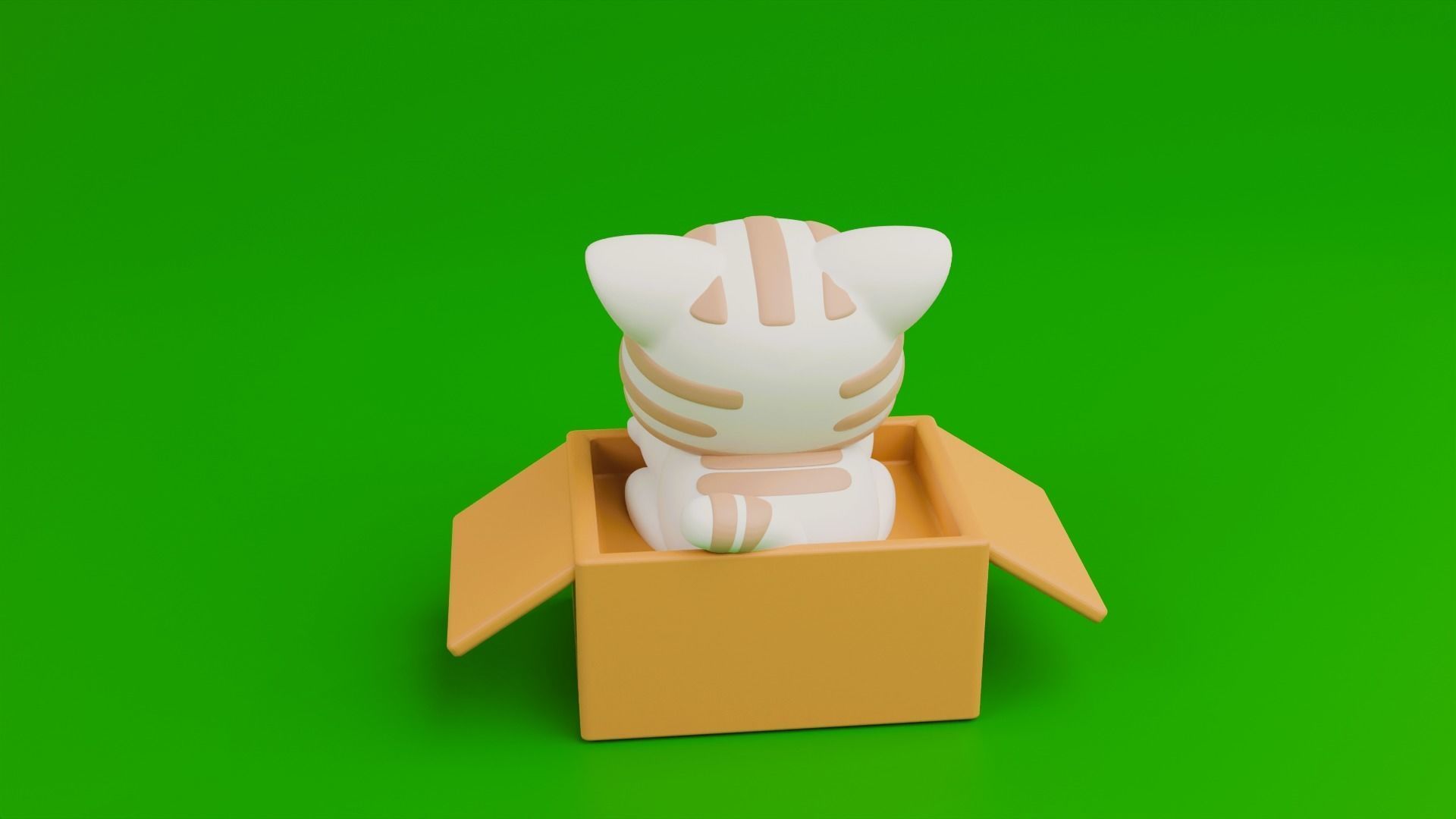 Cute cat in a box 3D print model_9