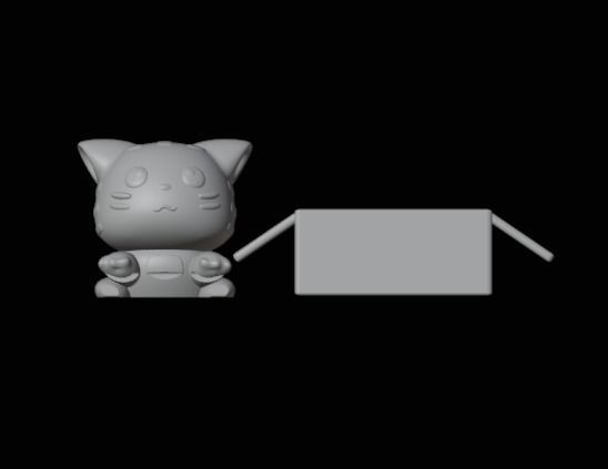 Cute cat in a box 3D print model_12