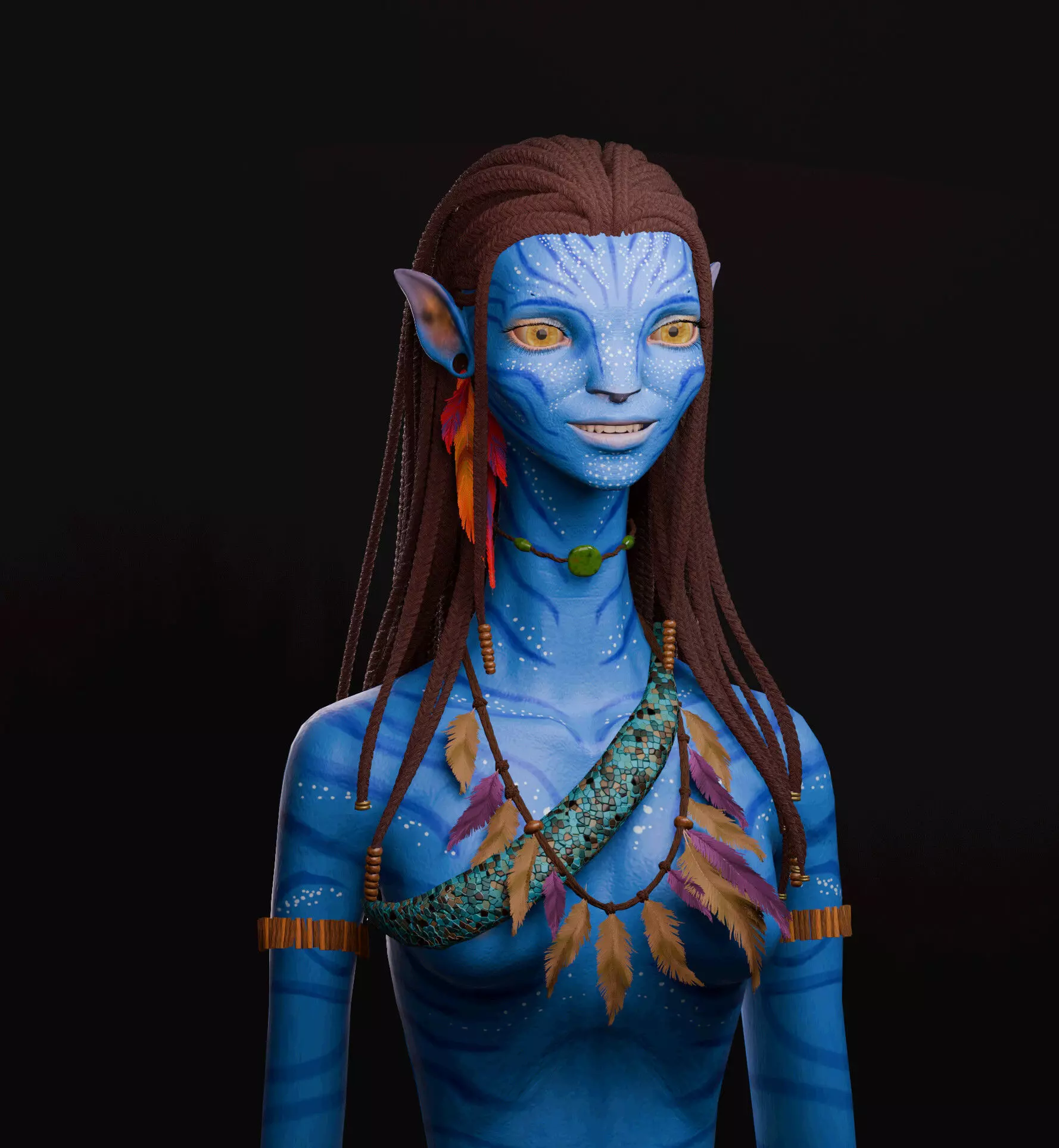 Avatar Navi with blend shapes  Low-poly 3D model_0