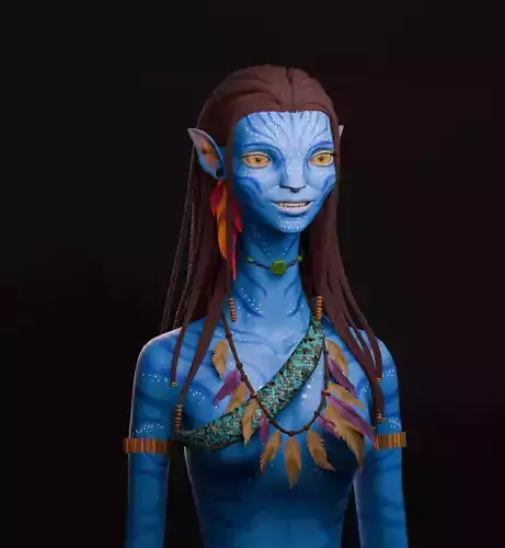 Avatar Navi with blend shapes  Low-poly 3D model