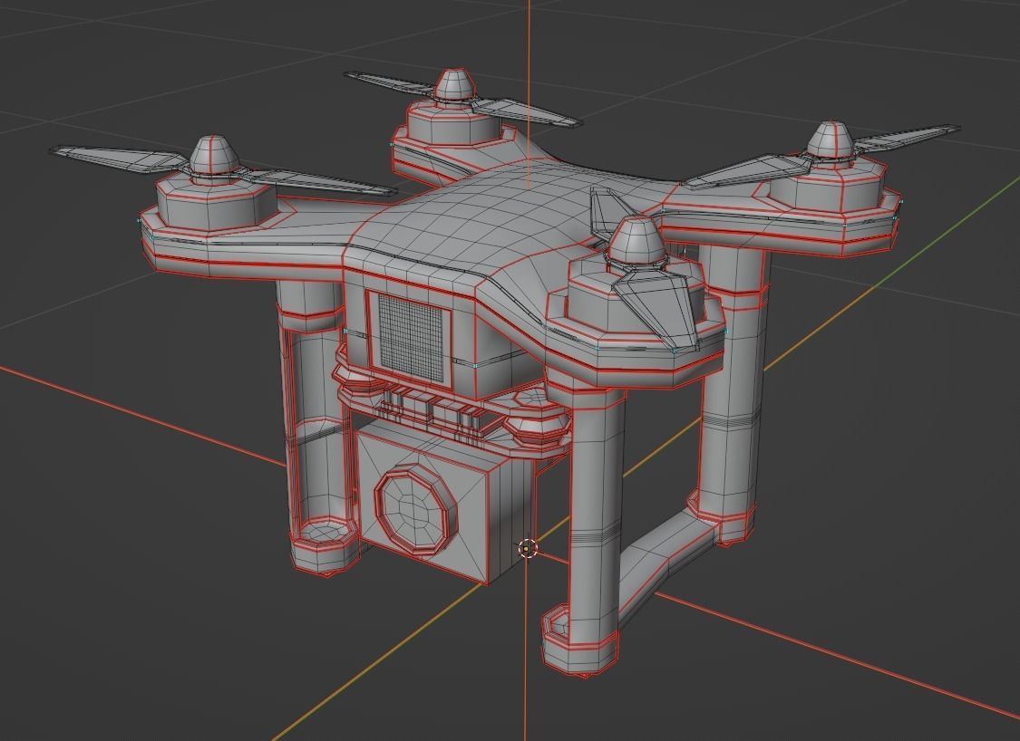 Futuristic Scfi Drone Low-poly 3D model_5