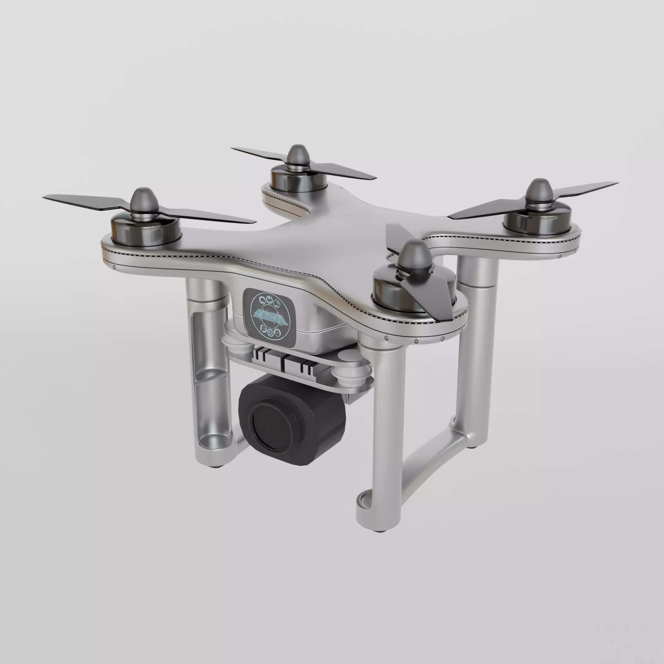 Futuristic Scfi Drone Low-poly 3D model_0