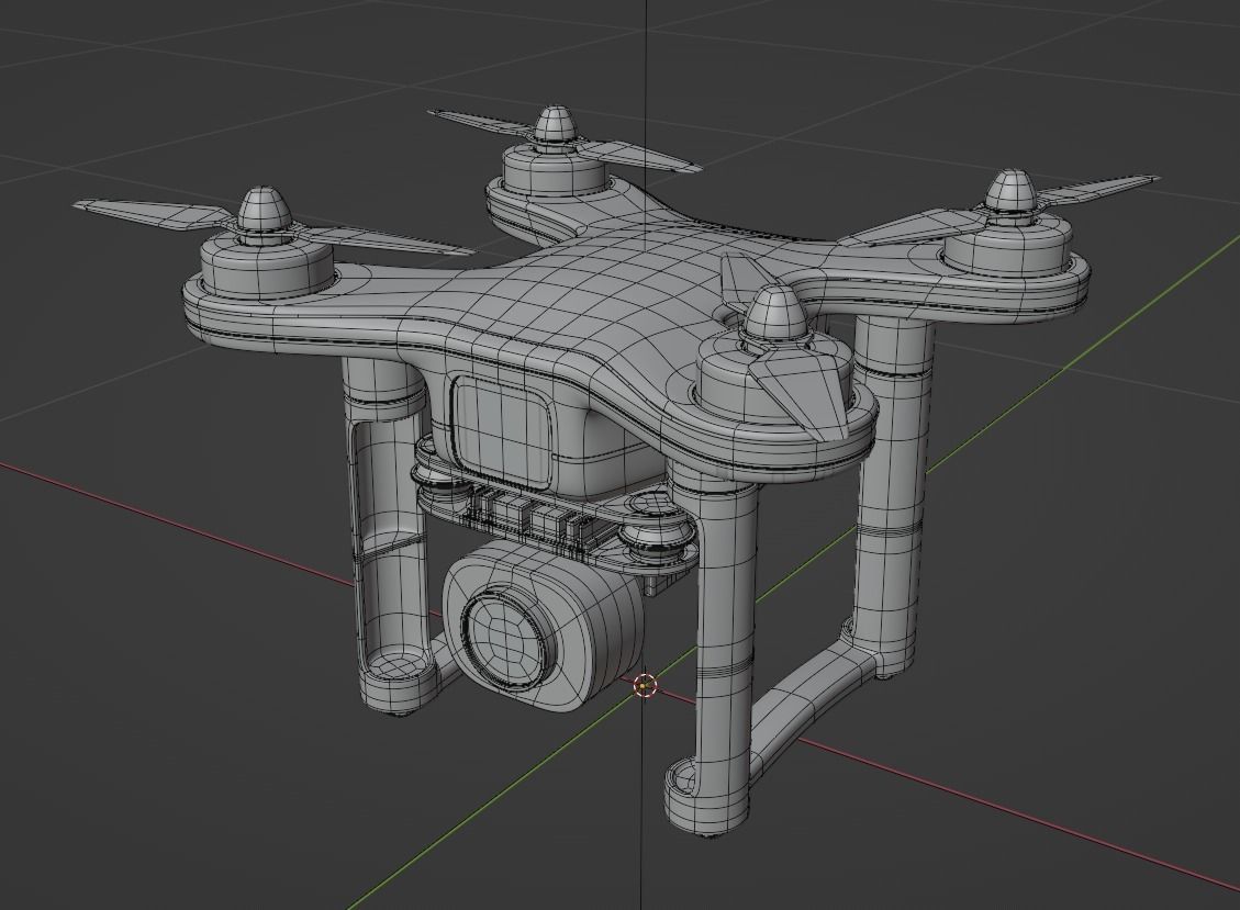 Futuristic Scfi Drone Low-poly 3D model_6