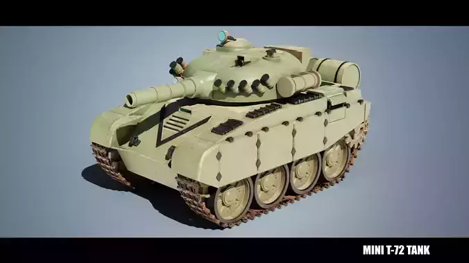 Mini T-72 Tank Low-poly 3D model