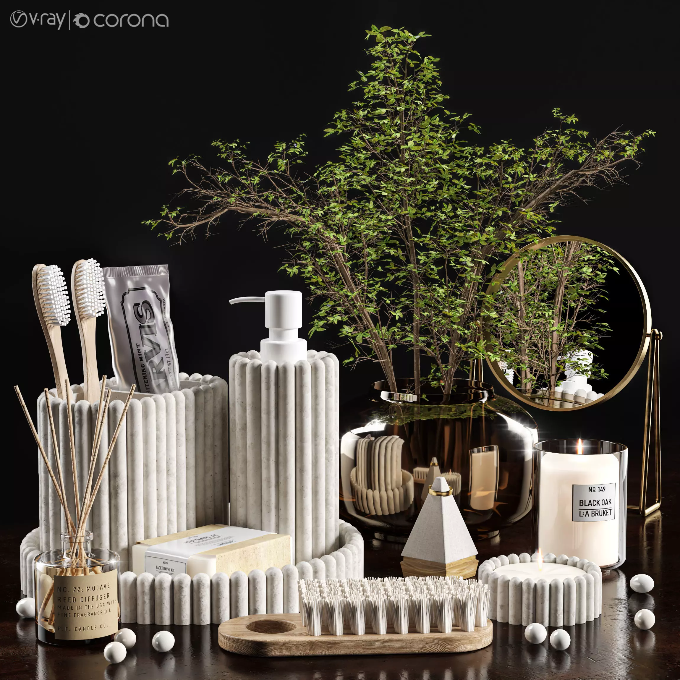 bathroom accessories 80 3D model