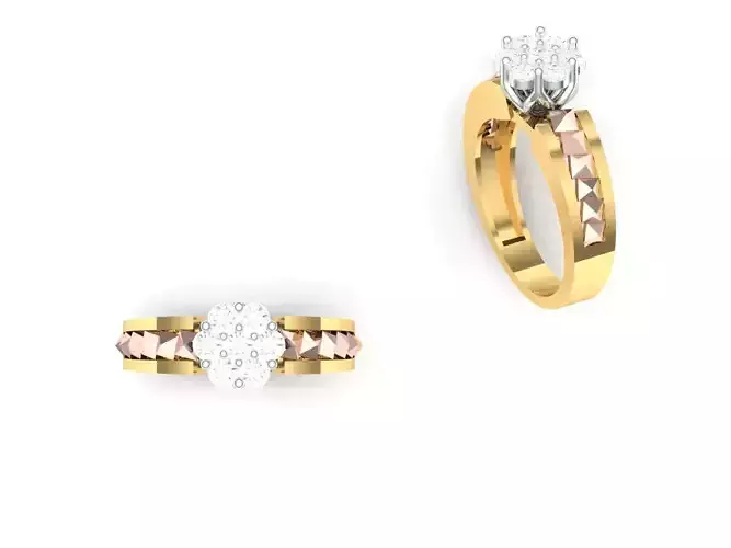 Womens Two piece solitaire ring