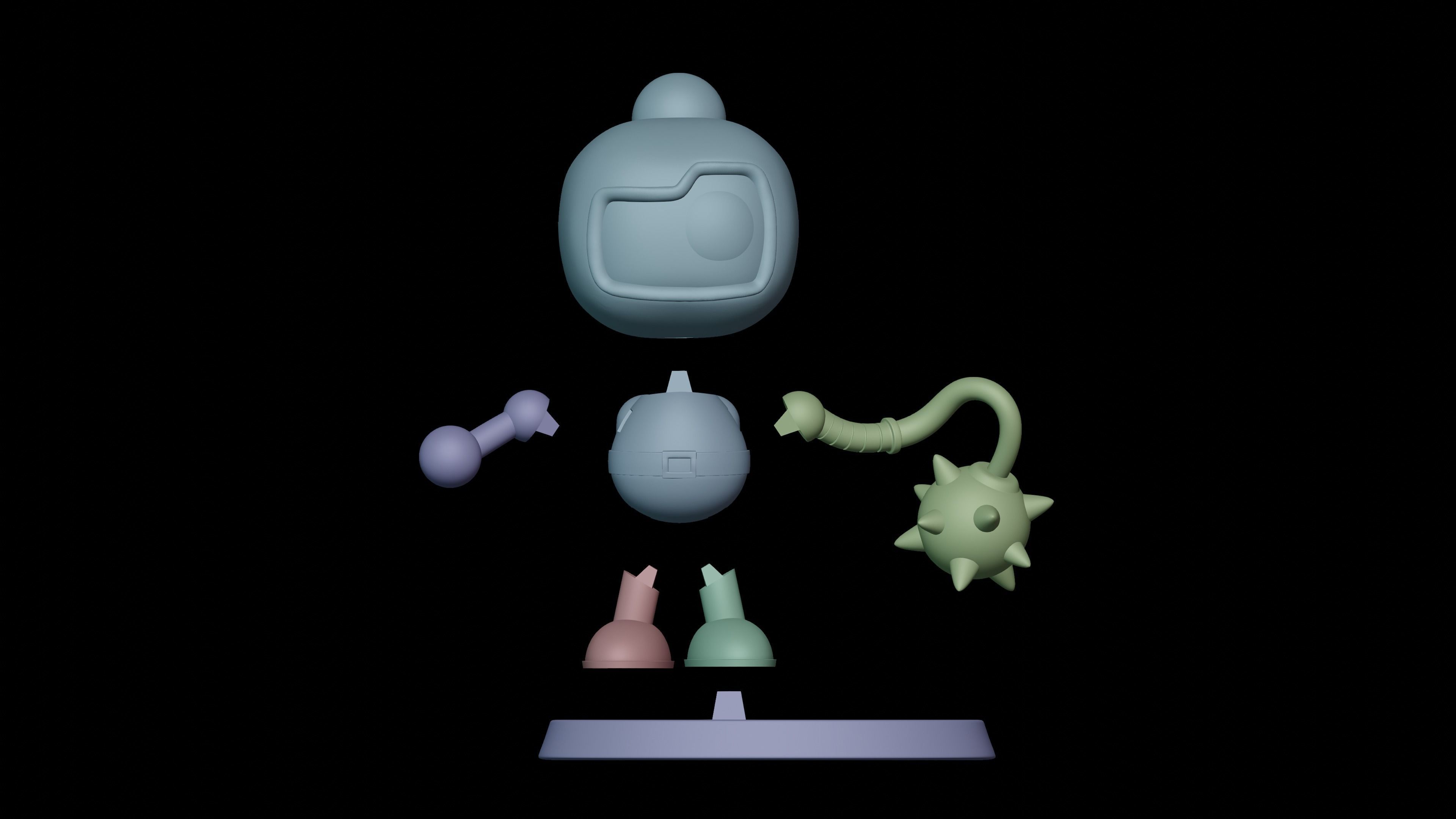 HAMMER BOMBER - SUPER BOMBERMAN 4 FAN ART 3D print model_3