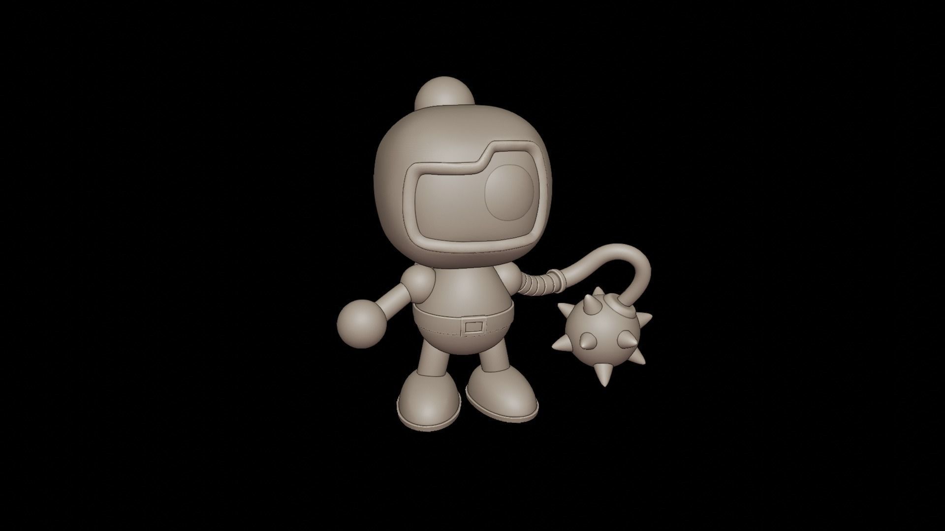 HAMMER BOMBER - SUPER BOMBERMAN 4 FAN ART 3D print model_4