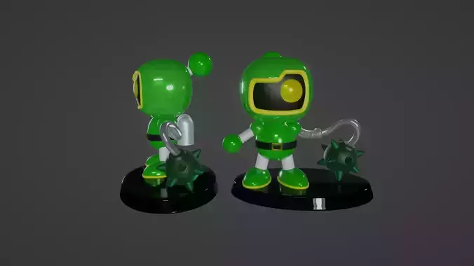 HAMMER BOMBER - SUPER BOMBERMAN 4 FAN ART 3D print model HAMMER BOMBER - SUPER BOMBERMAN 4 FAN ART 3D print model