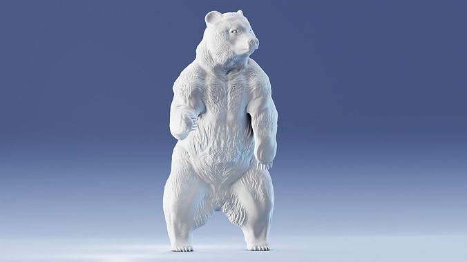 Bear standing pose stl 3d print file 3D print model