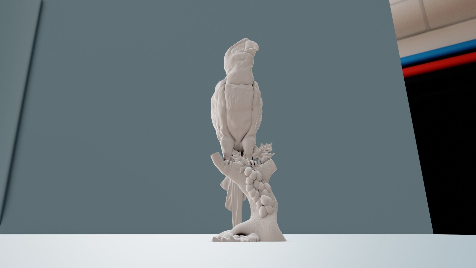 Macaw sculpture stl 3d print file 3D print model_2