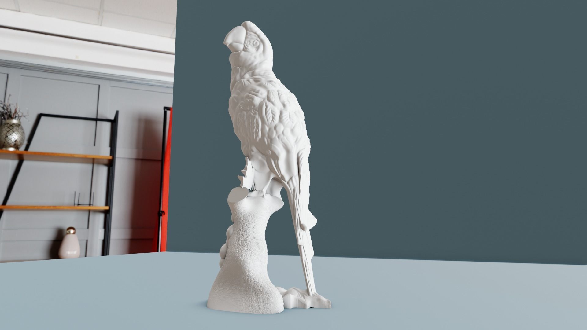 Macaw sculpture stl 3d print file 3D print model_1