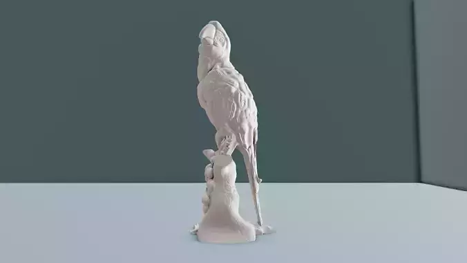 Macaw sculpture stl 3d print file