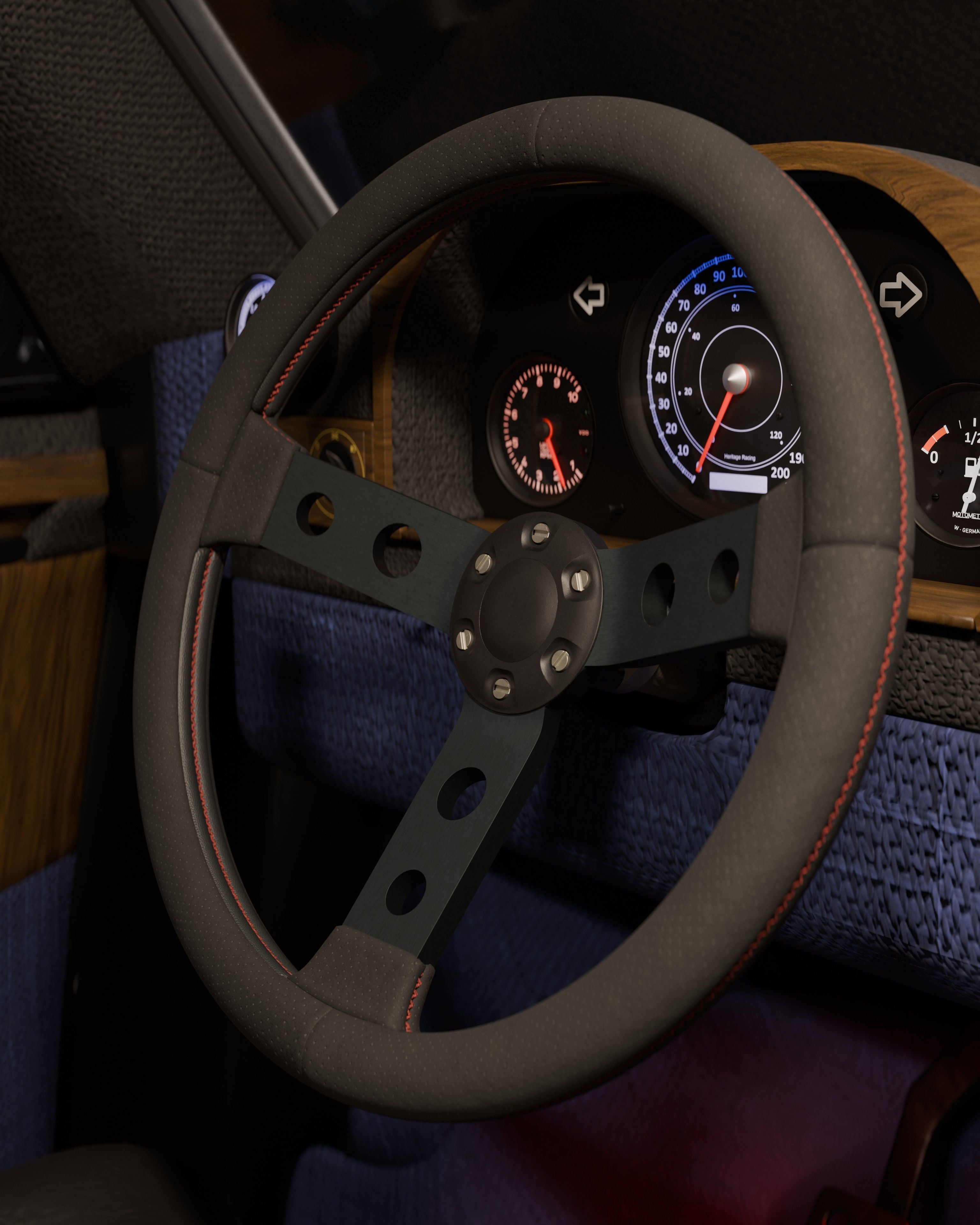 Car Steering Wheel Free 3D model_9