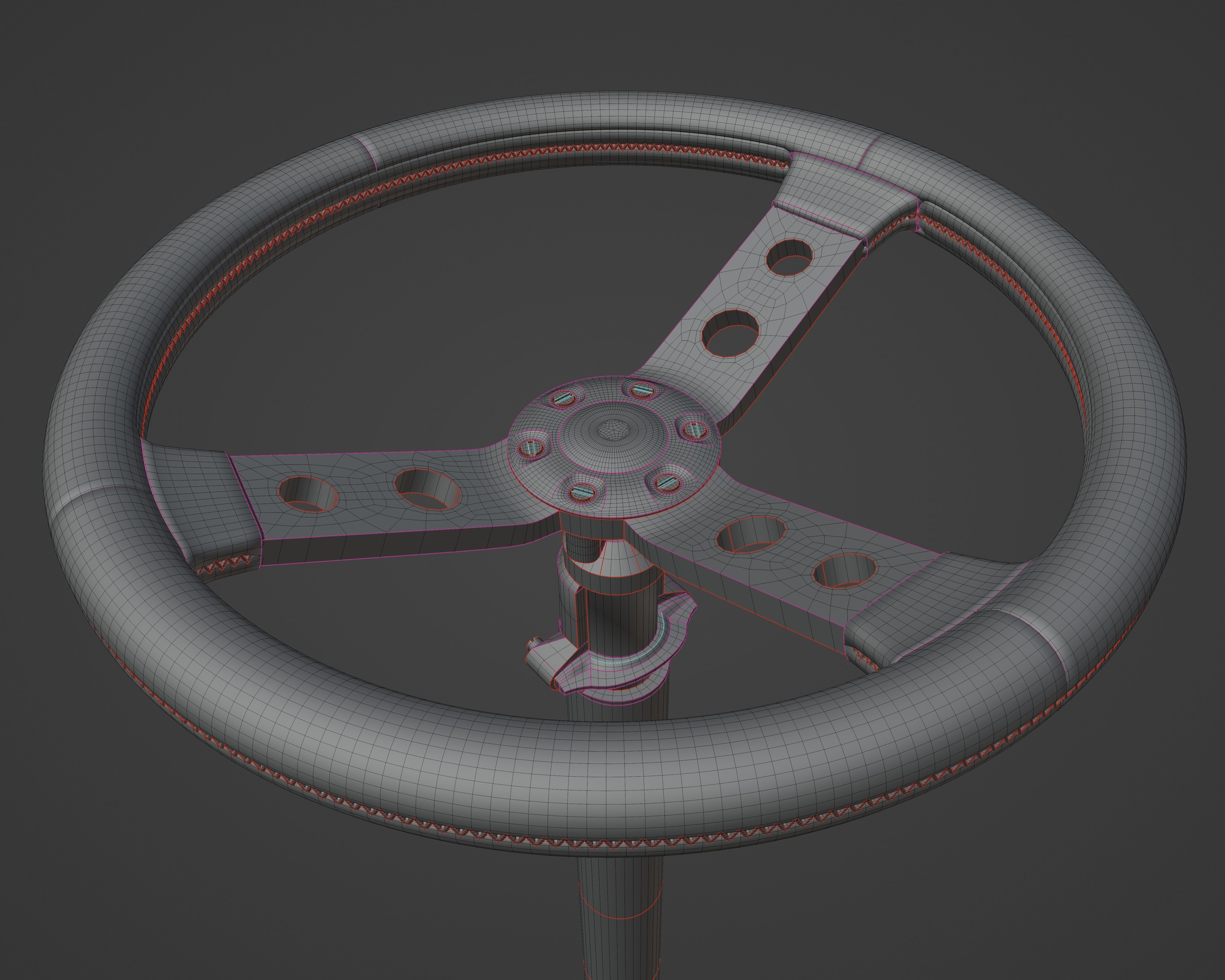 Car Steering Wheel Free 3D model_7