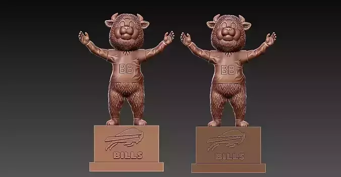 NFL - BUFFALO BILLS FOOTBALL MASCOT STATUE - 3D PRINT - CNC WOOD 3D print model