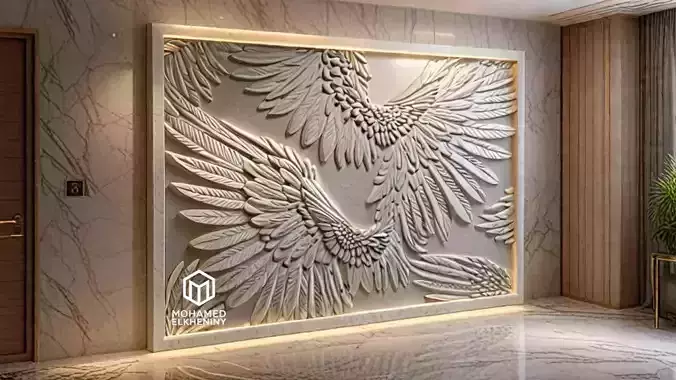 Modern Wall Panel Relief for CNC and 3D Printing 04 3D print model