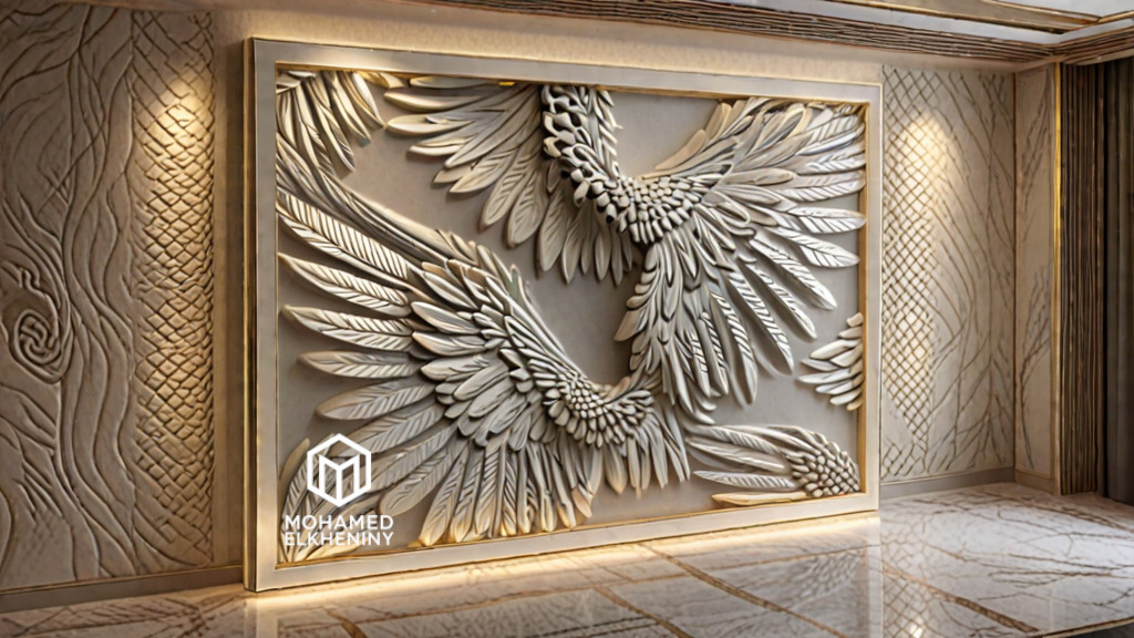 Modern Wall Panel Relief for CNC and 3D Printing 04 3D print model_13