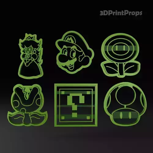 Super Mario Cookie Cutters 3D print model