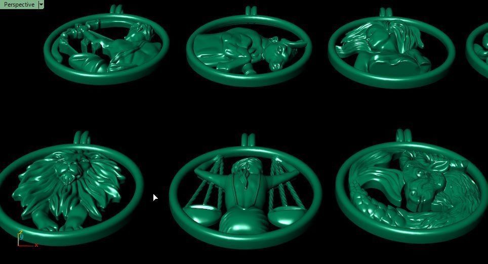 Zodiac Symbols theme 2 simple frame 3D print model_7