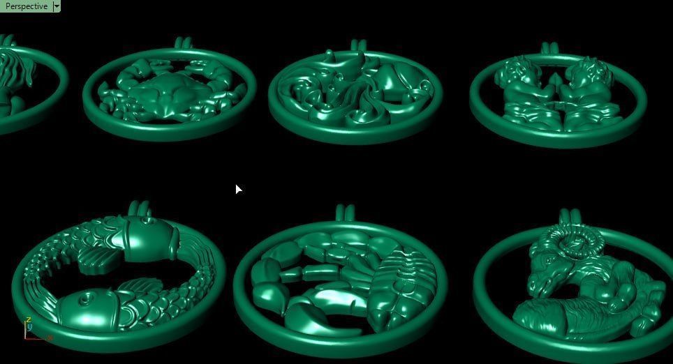 Zodiac Symbols theme 2 simple frame 3D print model_8